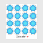 Blue Neon Circle 16 Sticker Set (Vel)
