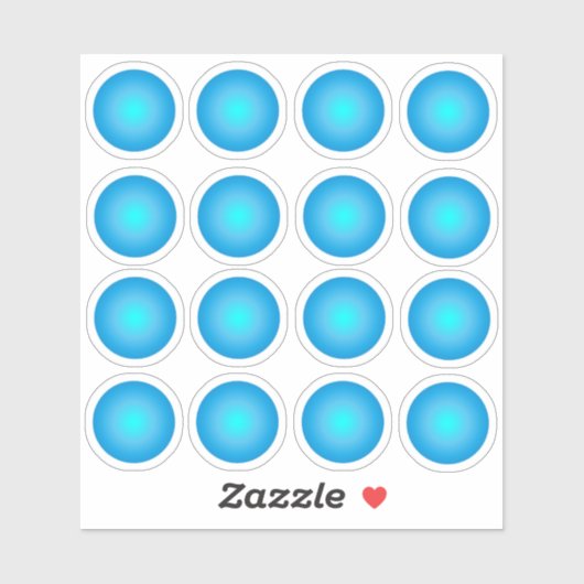 Blue Neon Circle 16 Sticker Set (Vel)