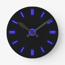 Blue Neon Clock