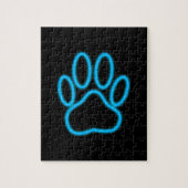 Blue Neon Dog Paw Print Legpuzzel (Verticaal)