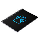 Blue Neon Dog Paw Print Notitieboek (Linkerzijde)