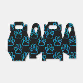 Blue Neon Dog Paw Print Patroon Bedankdoosjes (Uitgevouwen)