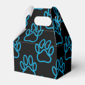 Blue Neon Dog Paw Print Patroon Bedankdoosjes (Voorkant Zijde)