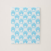Blue Neon Dog Paw Print Patroon Legpuzzel (Verticaal)