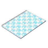 Blue Neon Dog Paw Print Patroon Notitieboek (Linkerzijde)