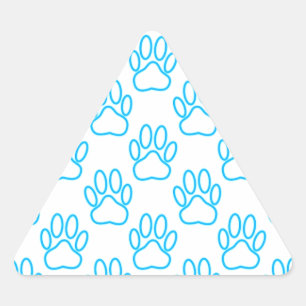 Blue Neon Dog Paw Print Patroon Sticker