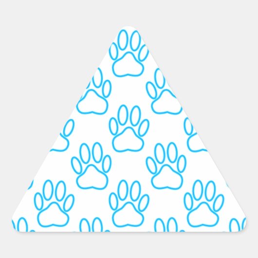 Blue Neon Dog Paw Print Patroon Sticker (Voorkant)