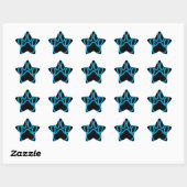 Blue Neon Dog Paw Print Ster Sticker (Vel)