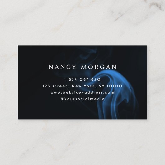 Blue Neon handgeschreven script Barbershop Barber Visitekaartje (Achterkant)