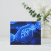 Blue Neon Jellyfish Briefkaart (Staand voorkant)
