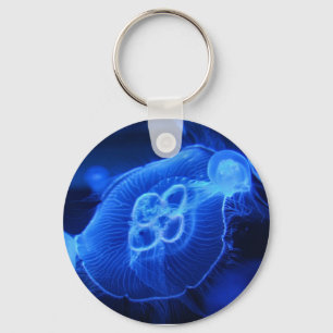 Blue Neon Jellyfish Sleutelhanger