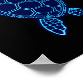 Blue Neon Lava Zee Turtle Design Sticker Poster (Hoek)