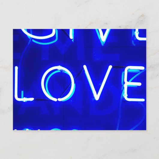 Blue Neon Love SIgn Briefkaart (Voorkant)