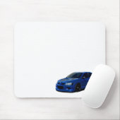 Blue Neon Outline Mitsubishi Evo Muismat (Met muis)