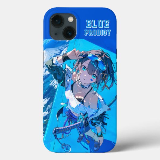 Blue Neon Prodigy Tokyo Cyberpunk Anime Impact Case-Mate iPhone Case (Achterkant)