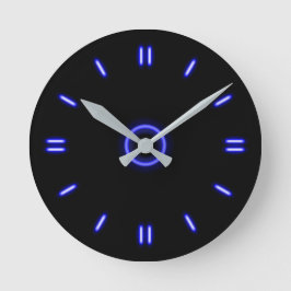 Blue Neon Ronde Klok