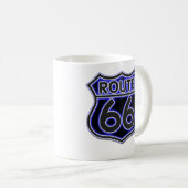 Blue Neon Route 66 Mok (Voorkant rechts)