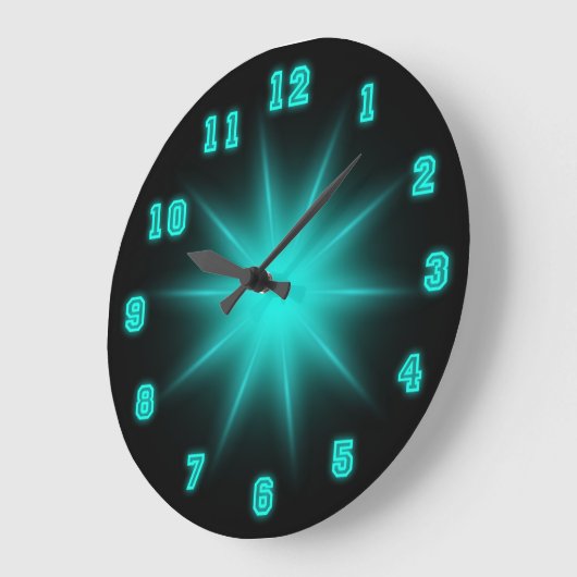 Blue Neon Star 10,75 inch Grote Klok (Hoek)