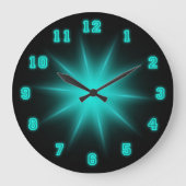 Blue Neon Star 10,75 inch Grote Klok (Voorkant)
