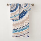  Blue Neutral Boho Mandala  Bad Handdoek (Insitu)