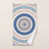 Blue Neutral Boho Mandala Bad Handdoek (Handdoek)
