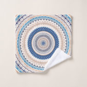 Blue Neutral Boho Mandala Bad Handdoek (Wasdoekje)