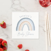 Blue Neutral Boho Rainbow Baby shower Servet (Insitu)