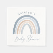 Blue Neutral Boho Rainbow Baby shower Servet (Voorkant)