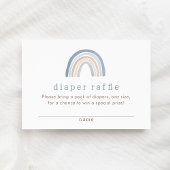 Blue Neutral Boho Rainbow Luier Raffle Ticket Informatiekaartje