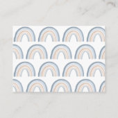 Blue Neutral Boho Rainbow Luier Raffle Ticket Informatiekaartje (Achterkant)