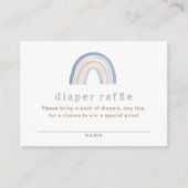 Blue Neutral Boho Rainbow Luier Raffle Ticket Informatiekaartje (Voorkant)