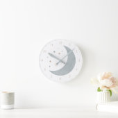 Blue Neutral Waterverf Moon and Stars  Ronde Klok (Huis)