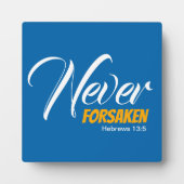 Blue NEVER FORSAKEN Christelijk Fotoplaat (Voorkant)