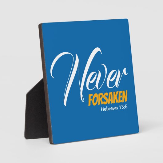 Blue NEVER FORSAKEN Christelijk Fotoplaat (Voorkant)