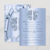 Blue New Baby Shower Feet Boy Glitter Uitnodiging (Voorkant / Achterkant)