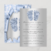Blue New Baby Shower Feet Boy Silver Kaart (Voorkant / Achterkant)