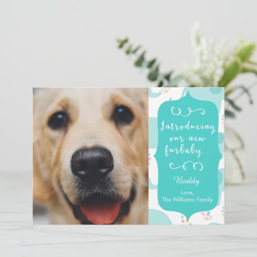 Blue New Furbaby aankondiging (Staand voorkant)