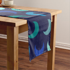 Blue New Moon Pattern Lange Tafelloper