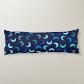 Blue New Moon Pattern Lichaamskussen (Achterkant)