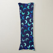 Blue New Moon Pattern Lichaamskussen (Voorkant Verticaal)