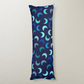 Blue New Moon Pattern Lichaamskussen (Achterkant (Verticaal))