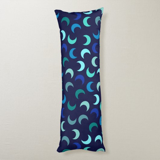 Blue New Moon Pattern Lichaamskussen (Achterkant (Verticaal))