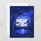 Blue New York Briefkaart (Voorkant / Achterkant)