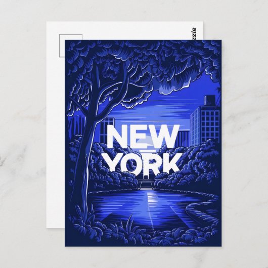 Blue New York Briefkaart (Voorkant / Achterkant)