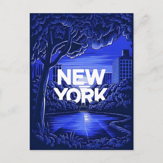 Blue New York Briefkaart (Voorkant)