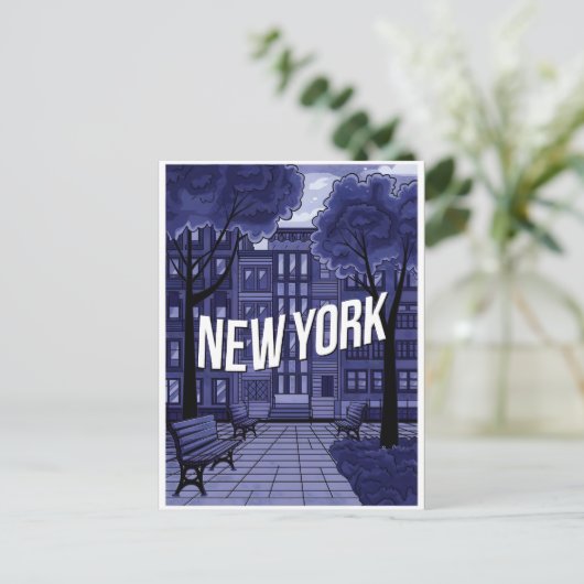 blue new york Briefkaart (Staand voorkant)