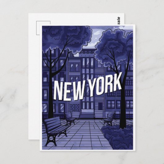 blue new york Briefkaart (Voorkant / Achterkant)