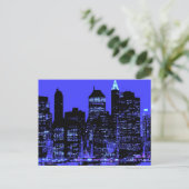 Blue New York City Briefkaart (Staand voorkant)