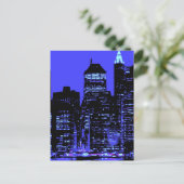 Blue New York City Briefkaart (Staand voorkant)