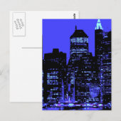Blue New York City Briefkaart (Voorkant / Achterkant)